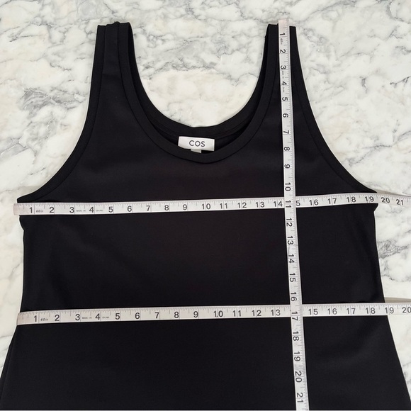 COS Elegant Black Sleeveless Maxi Dress Minimalist Contemporary Large - Picture 7 of 8